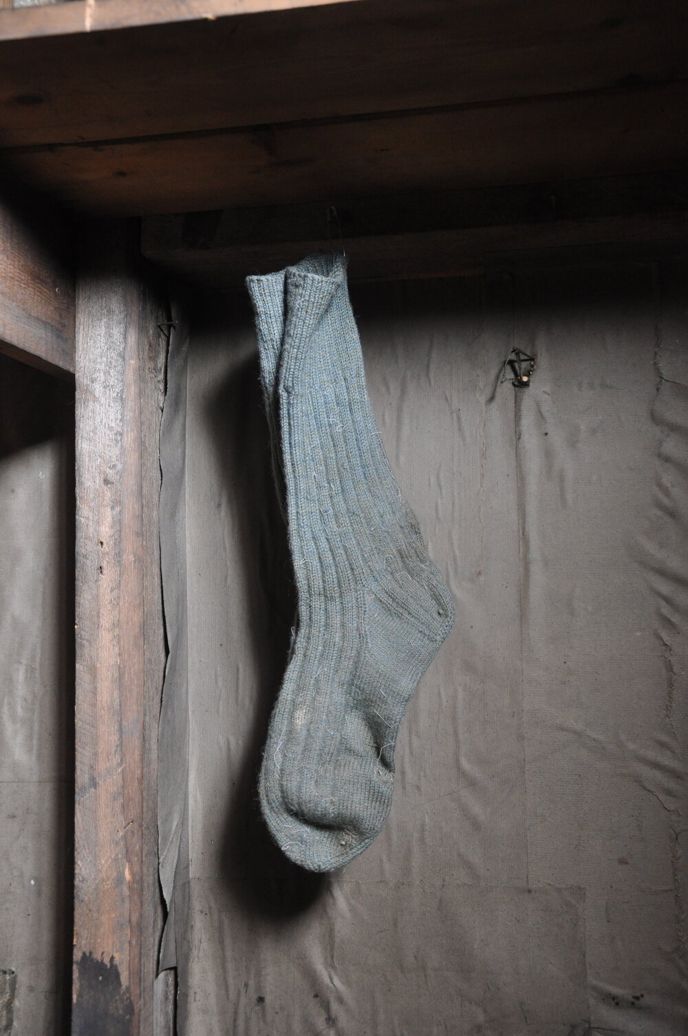 2013-14 Sock hanging inside Scott's 'Terra Nova' hut, Cape Evans