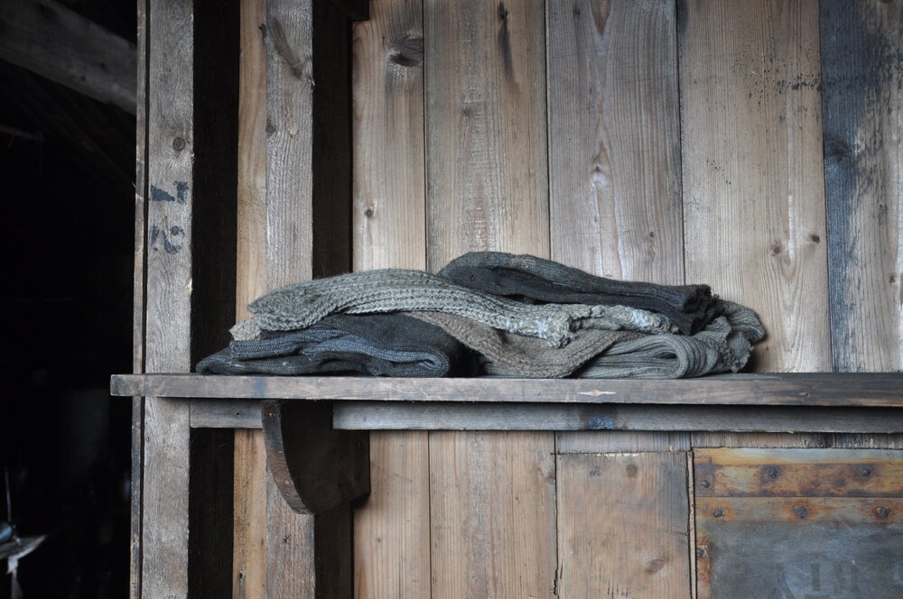 2013-14 Socks stacked inside Scott's 'Terra Nova' hut, Cape Evans
