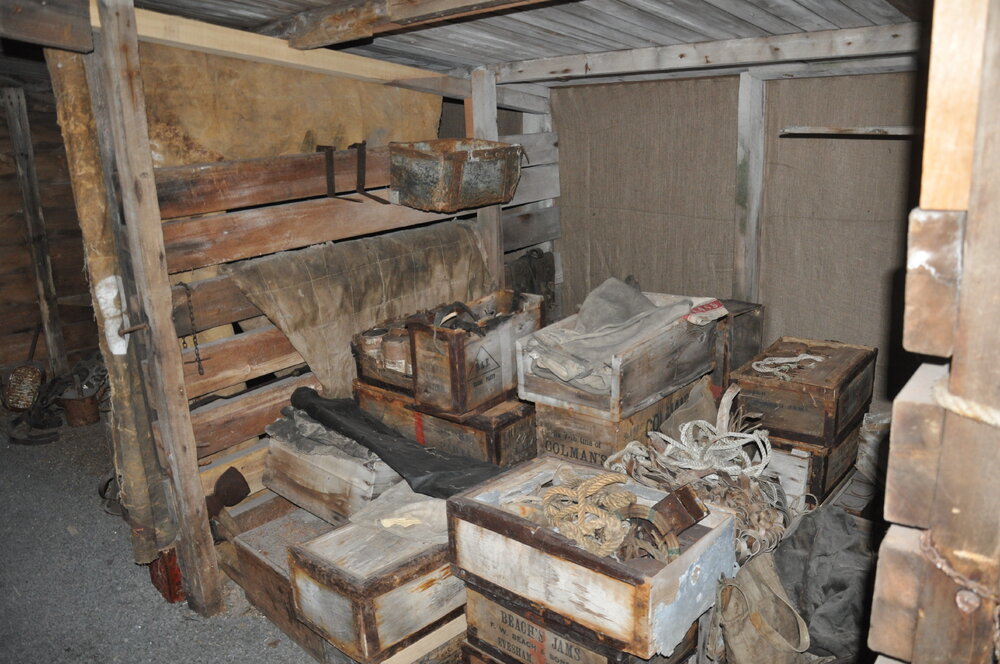 2013-14 Artefacts stored in the Stables inside Scott's 'Terra Nova' hut, Cape Evans (002)