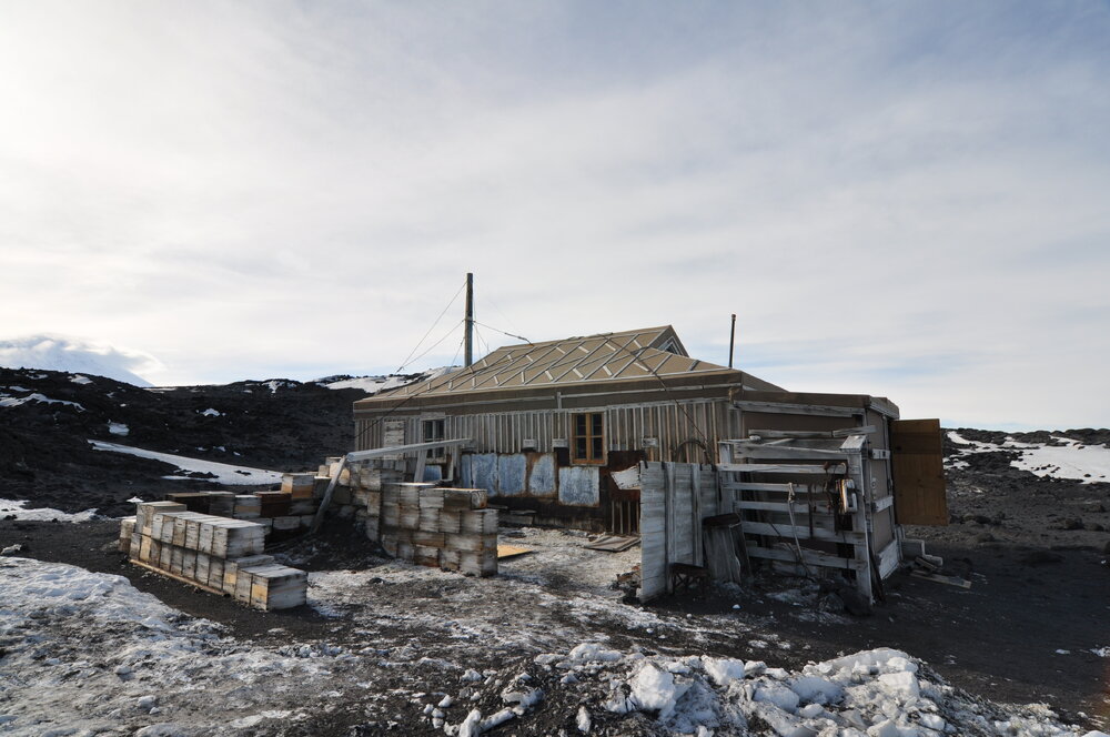 2013-14 North wall of Shackleton's 'Nimrod' hut, Cape Royds