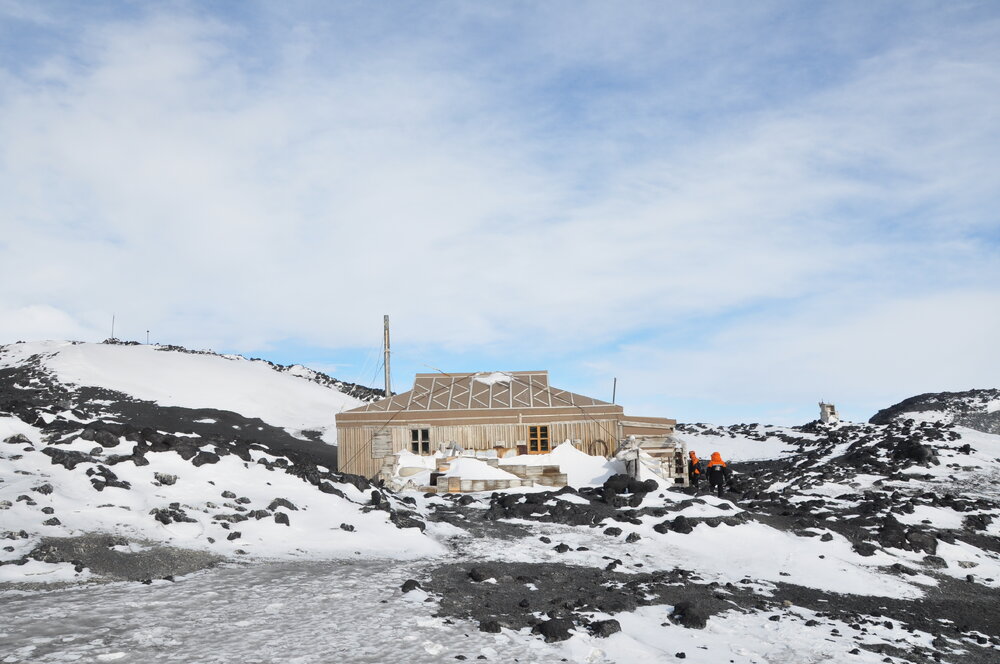 2013-14 North wall of Shackleton's 'Nimrod' hut, Cape Royds