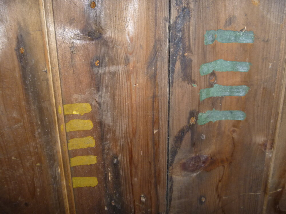 2013-14 Markings inside Scott's 'Discovery' hut, Hut Point (006)