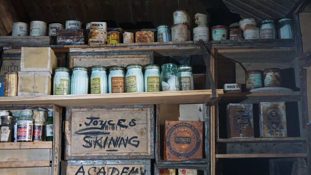 2022-23 Shelves outside the Darkroom inside Shackleton's 'Nimrod' hut