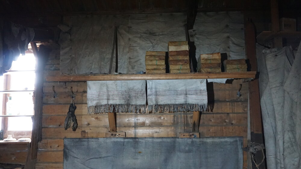 2022-23 Shelves on the North wall, Shackleton's 'Nimrod' hut