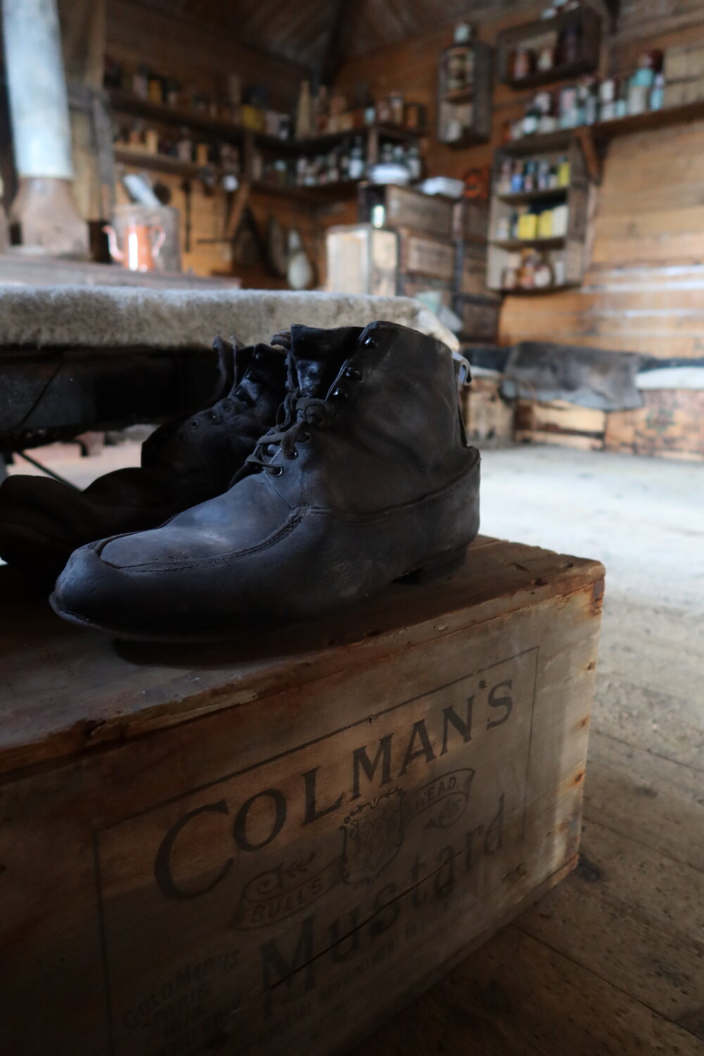 2022-23 Leather boots, Shackleton's 'Nimrod' hut
