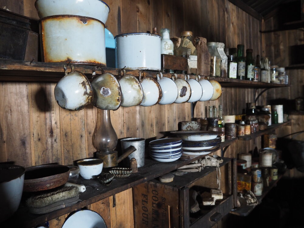 Galley shelves, Scott's 'Terra Nova' hut