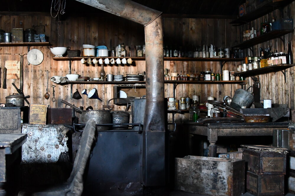 2022 Scott's 'Terra Nova' hut, interior, Galley area (003)