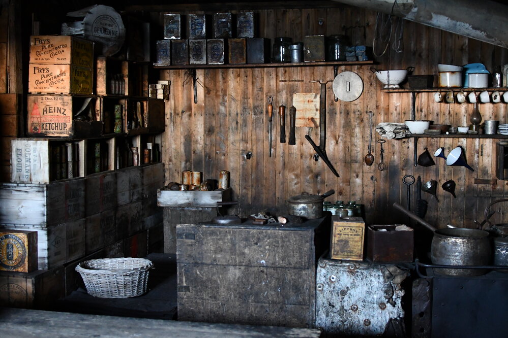 2022 Scott's 'Terra Nova' hut, interior, Galley area (004)