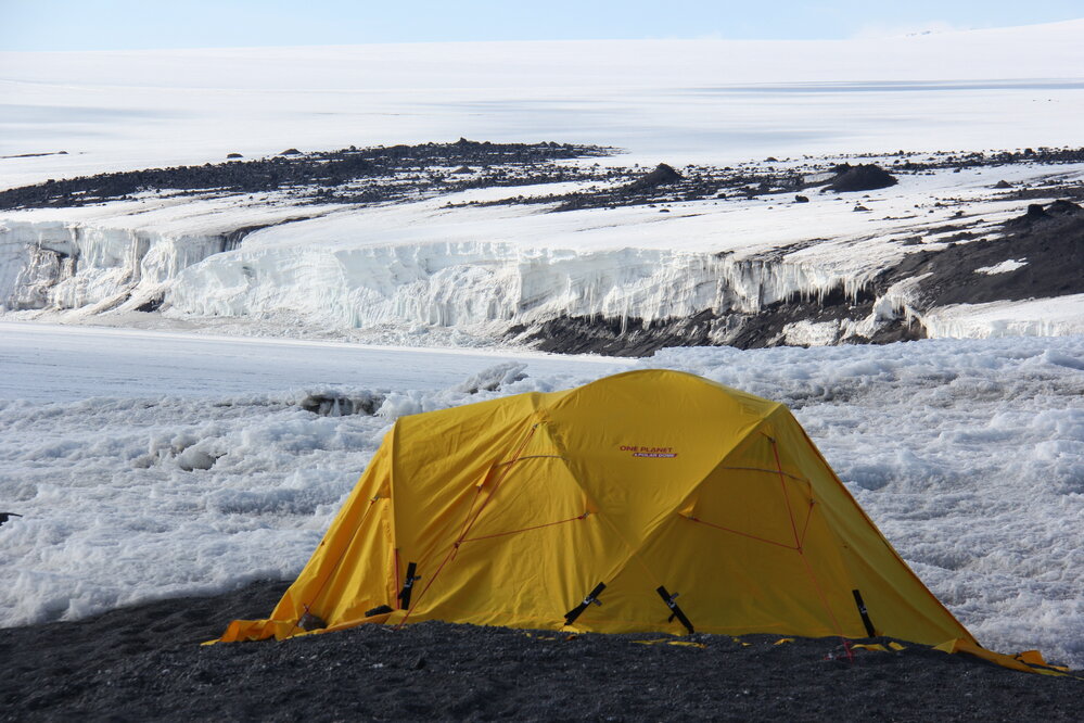 2022 Cape Evans field camp, tent and Barne Glacier (001)