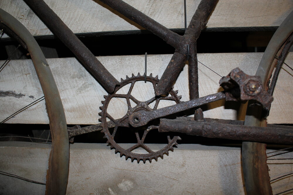 2022 Scott's 'Terra Nova' hut, interior, bicycle in Stables (006)