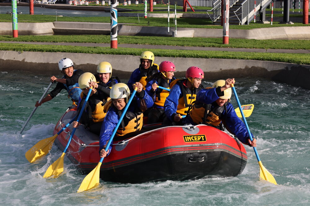 2024 Students take part in white water rafting during the Explorer Conference