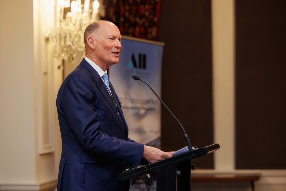 Deputy Board Chair Anthony Wright addresses guests at the launch of the Scott's 'Discovery' hut Virtual Reality Experience