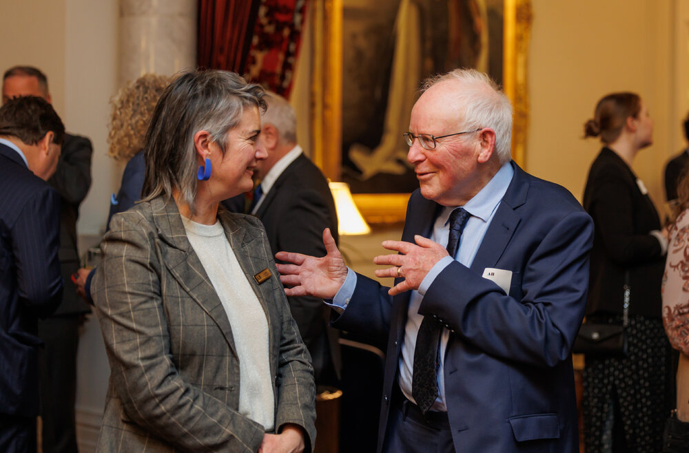 Lizzie Meek and Win Clark at the launch of the Scott's 'Discovery' hut Virtual Reality Experience