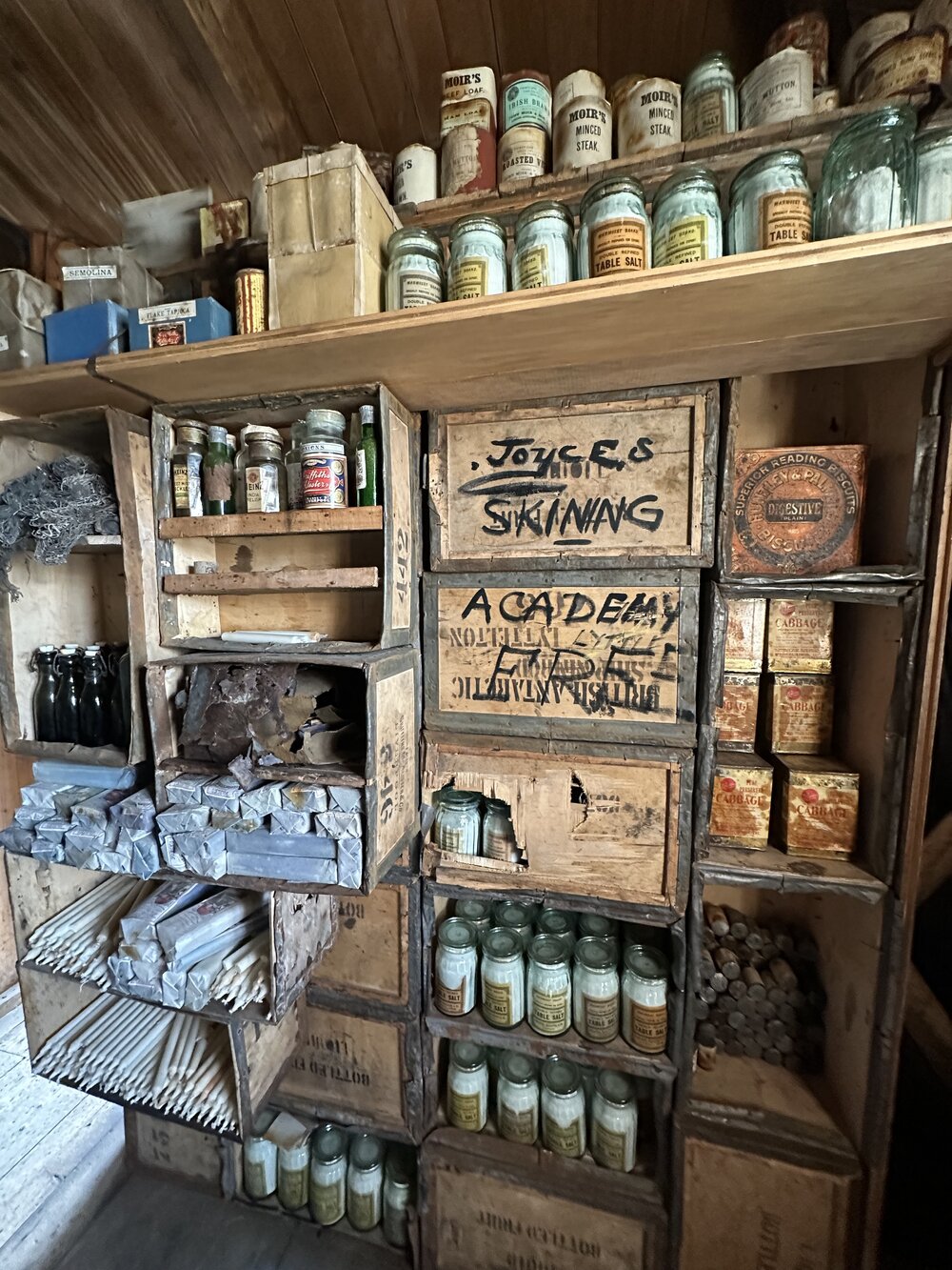 2025-26 Venesta case shelving, Shackleton's 'Nimrod' hut, Cape Royds