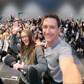 William Pike with students attending the Explorer Conference 2021