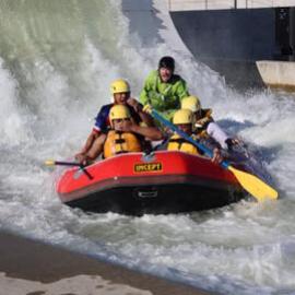 Students particpating in rafting activities at the Explorer Conference 2021 (023)