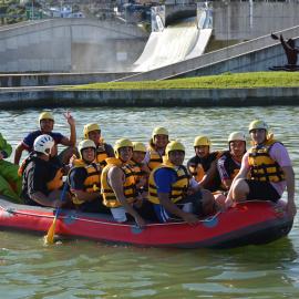 Students particpating in rafting activities at the Explorer Conference 2021 (003)