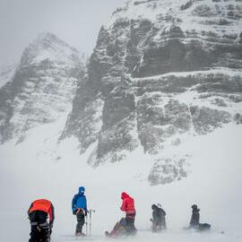 Inspiring explorers taking a break on a pass on their South Georgia crossing