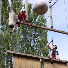 Young Inspiring Explorers Catherine and James on the high ropes course (001)
