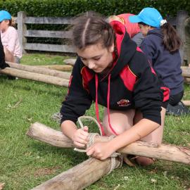 Young Inspiring Explorer Isis building a raft (001)