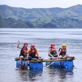 Young Inspiring Explorers paddling their rafts on the Worsley Weekend (047)