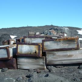 2005 Scott's 'Terra Nova' hut stores boxes, Cape Evans (001)