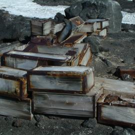 2005 Scott's 'Terra Nova' hut stores boxes, Cape Evans (002)