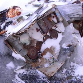 2006 Stores boxes outside Scott's 'Terra Nova' hut, Cape Evans