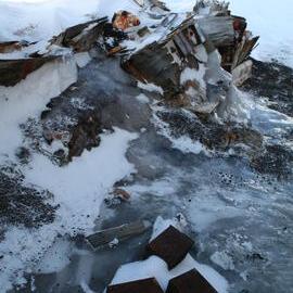 2006 Stores boxes outside Scott's 'Terra Nova' hut, Cape Evans (003)