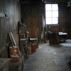 2006 Snow ingress inside the main space of Scott's 'Discovery' hut, Hut Point