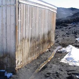 2005 Drainage channel dug along the East wall of Shackleton's 'Nimrod' hut