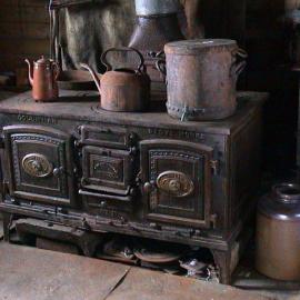 2003 Shackleton's 'Nimrod' hut, interior - Mrs Sam stove (003)