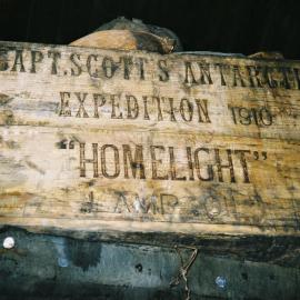 2002 Scott's 'Terra Nova' hut, interior - "Homelight" lamp oil box