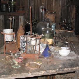 2003 K440 at Scott's 'Terra Nova' hut, interior - Physical laboratory scientific equipment