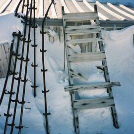 2002 Sledge and runners against Scott's 'Terra Nova' hut