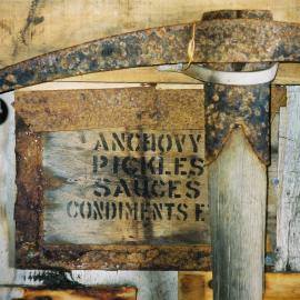 2002 Scott's 'Terra Nova' hut, interior - Stencilled box (001)