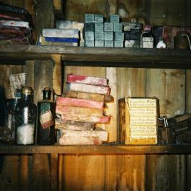 2002 Scott's 'Terra Nova' hut, interior - Photographic supplies in Ponting's Darkroom (001)