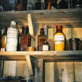 2002 Scott's 'Terra Nova' hut, interior - Photographic supplies in Ponting's Darkroom (002)