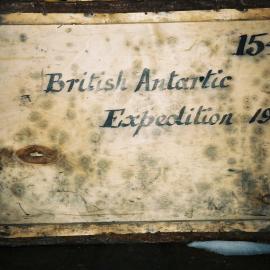 2002 Shackleton's 'Nimrod' hut, interior - 'British Antarctic Expedition 1907' box (002)