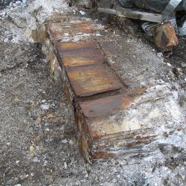 Excavated boxes emerging, Bowers' Annexe