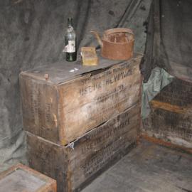 2006 Dog biscuit box inside Scott's 'Discovery' hut, Hut Point