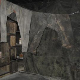 2006 Garments hanging inside Scott's 'Discovery; hut, Hut Point