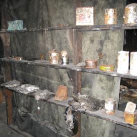 2006 Artefacts on shelves inside Scott's 'Discovery' hut, Hut Point