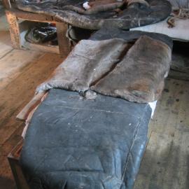 2003-04 Bunks and reindeer fur sleeping bags in Shackleton's 'Nimrod' Hut (011)