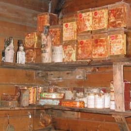 2003-04 Food supplies in galley of Shackleton's 'Nimrod' Hut