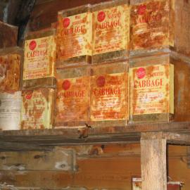 2003-04 Food supplies in pantry of Shackleton's 'Nimrod' Hut (001)