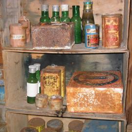 2003-04 Food supplies in pantry of Shackleton's 'Nimrod' Hut (005)
