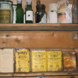 2003-04 Food supplies in pantry of Shackleton's 'Nimrod' Hut (009)