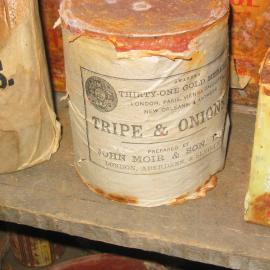 Tripe and Onions in pantry of Shackleton's 'Nimrod' Hut