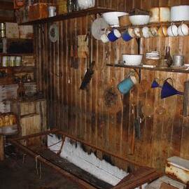 2003-04 Artefacts and supplies in galley, Scott's 'Terra Nova' Hut 